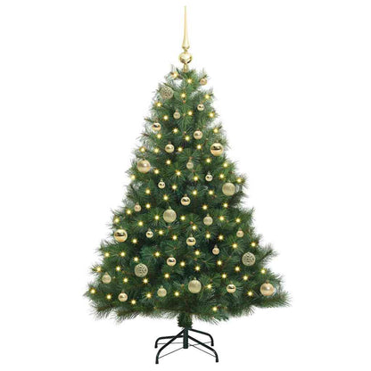 Künstlicher Weihnachtsbaum mit 150 LEDs Grün 150 cm PE und PVC