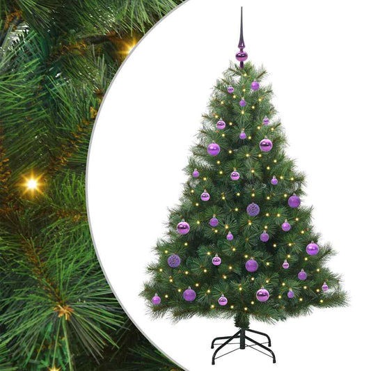 Künstlicher Weihnachtsbaum mit 150 LEDs Grün 150 cm PE und PVC