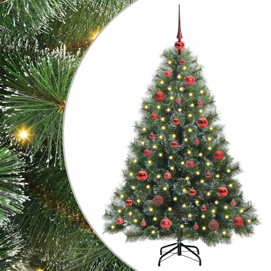 Künstlicher Weihnachtsbaum mit 150 LEDs Grün 150 cm PE und PVC