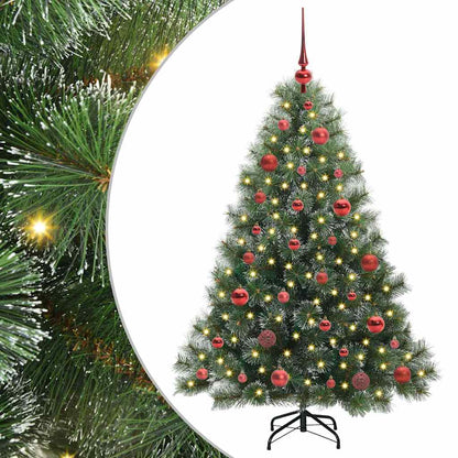 Künstlicher Weihnachtsbaum mit 150 LEDs Grün 150 cm PE und PVC