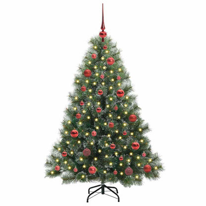 Künstlicher Weihnachtsbaum mit 150 LEDs Grün 150 cm PE und PVC