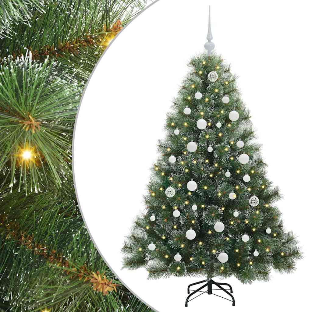 Künstlicher Weihnachtsbaum mit 150 LEDs Grün 150 cm PE und PVC