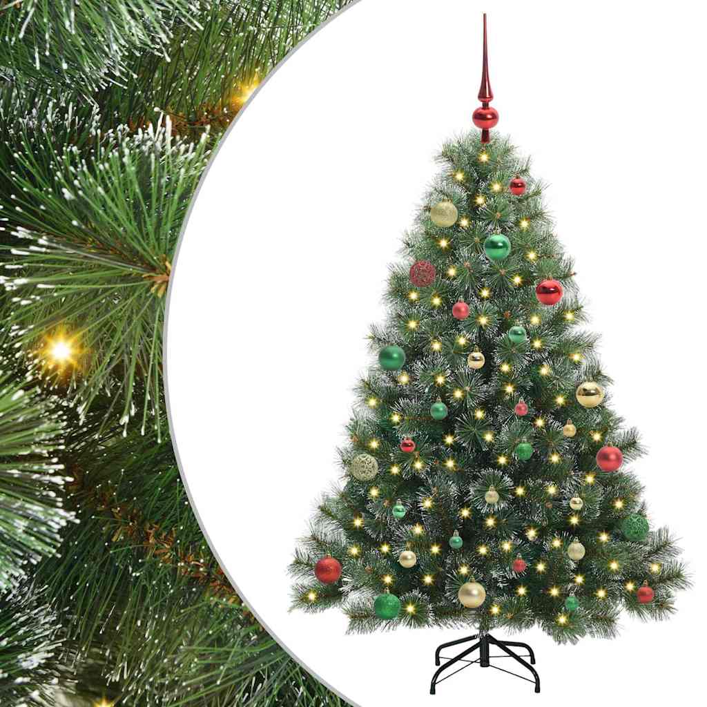 Künstlicher Weihnachtsbaum mit 150 LEDs Grün 150 cm PE und PVC