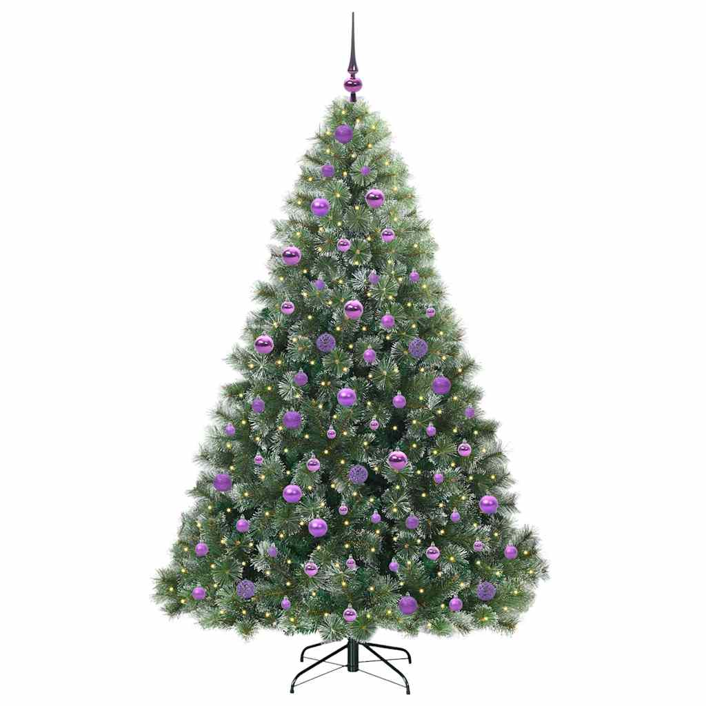 Künstlicher Weihnachtsbaum mit 300 LEDs Grün 180 cm PE und PVC