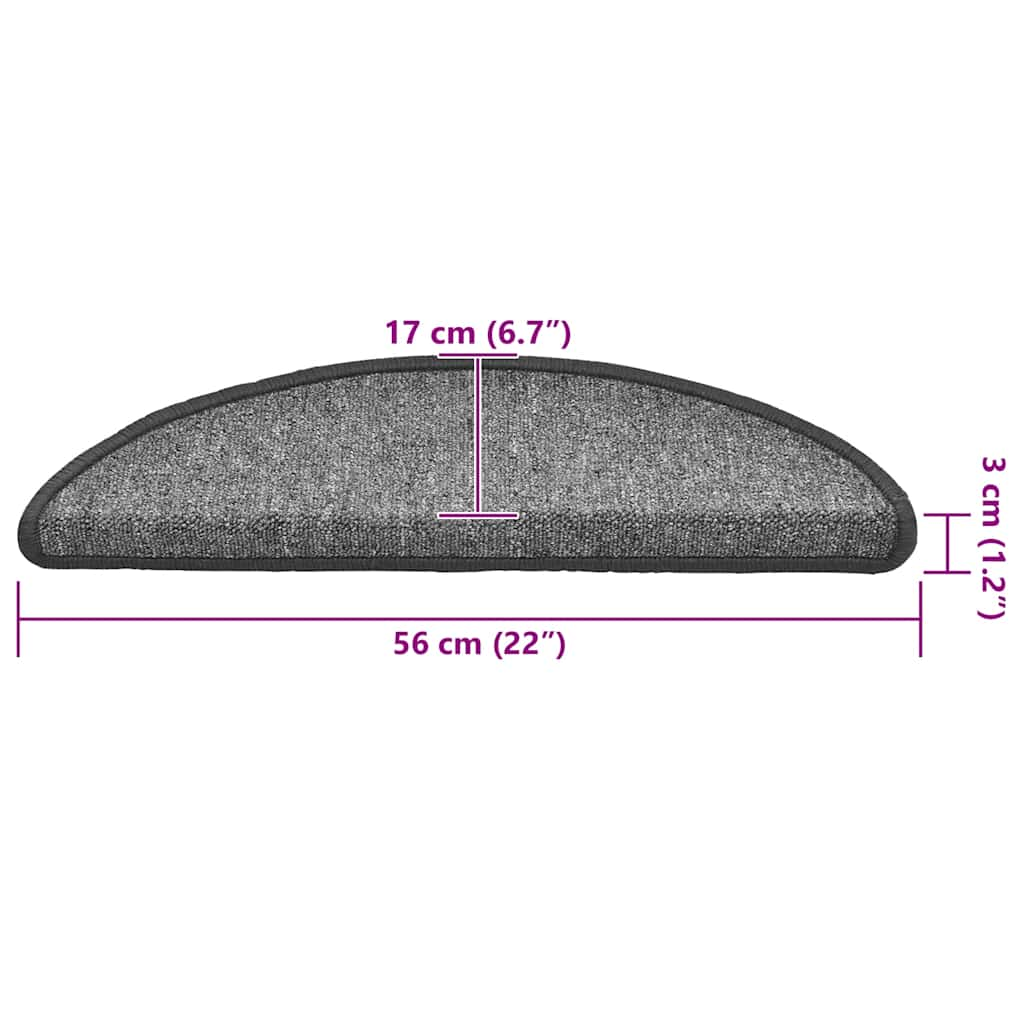 Stufenmatten 30 Stk. Dunkelgrau 56x17x3 cm