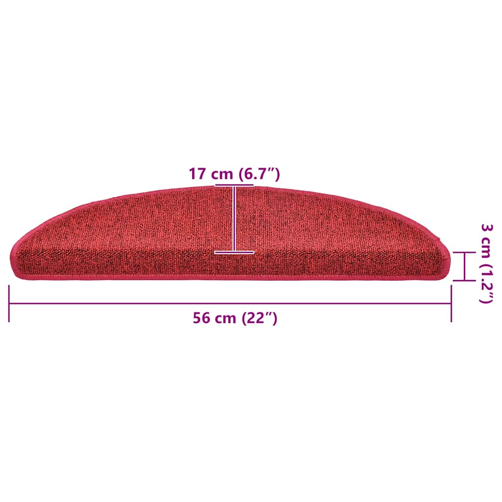 Stufenmatten 20 Stk. Bordeauxrot 56x17x3 cm