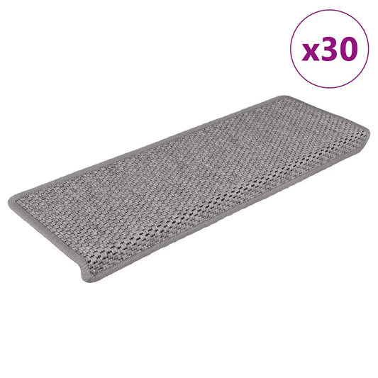 Stufenmatten Selbstklebend Sisal-Optik 30Stk. 65x21x4cm Silbern