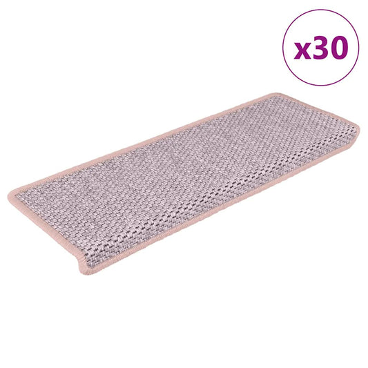 Stufenmatten Selbstklebend Sisal-Optik 30Stk. 65x21x4cm Rosa