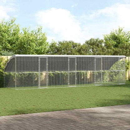 Hühnerkäfig 4 pcs Silber 800 x 200 x 198,5 cm Verzinkter Stahl