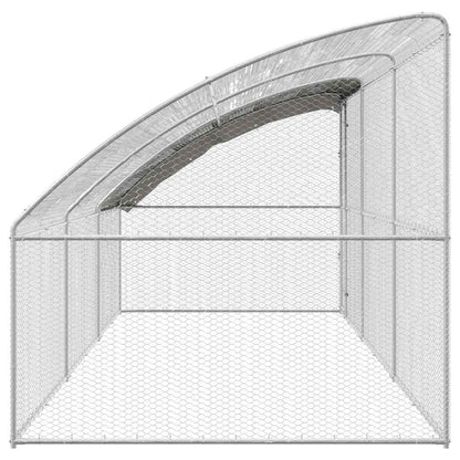 Hühnerkäfig 3 pcs Silber 600 x 200 x 200 cm Stahl und PE