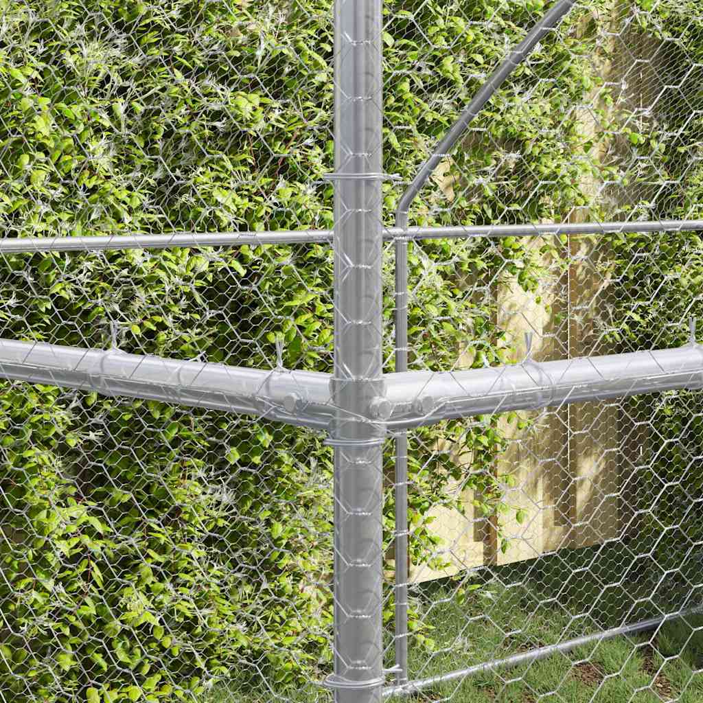 Hühnerkäfig 4 pcs Silber 800 x 200 x 200 cm Stahl und PE