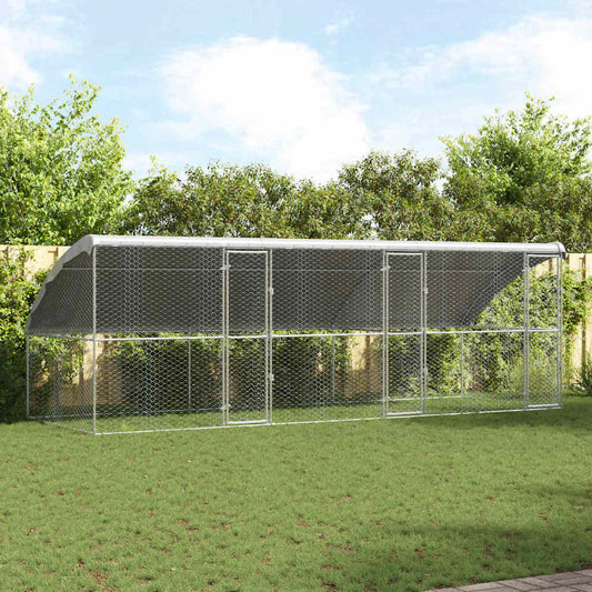 Hundekäfig mit Speicher 3 pcs Silber 6 x 2 x 2 m Stahl