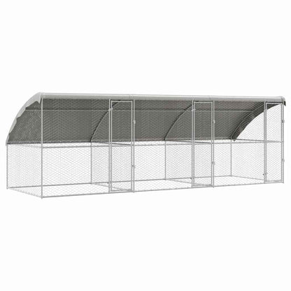Hundekäfig mit Speicher 3 pcs Silber 6 x 2 x 2 m Stahl