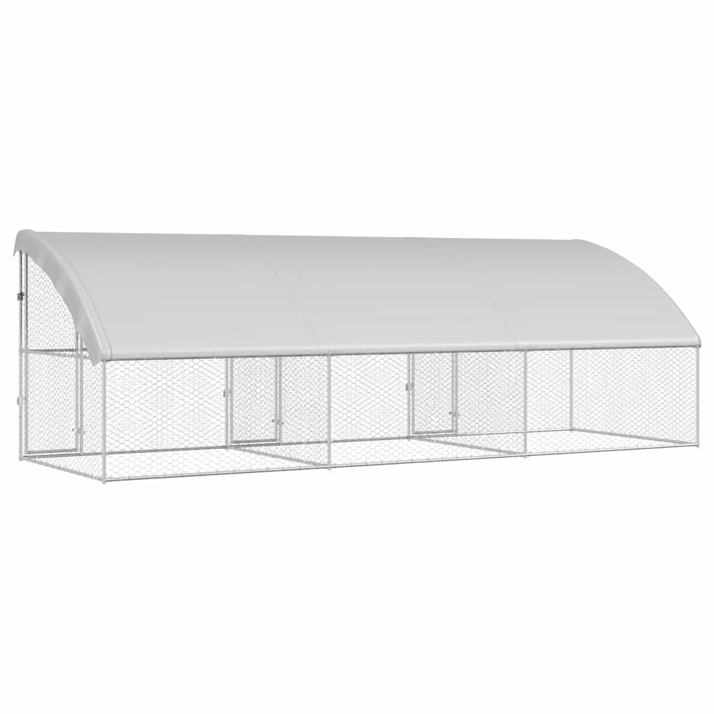 Hundekäfig mit Speicher 3 pcs Silber 6 x 2 x 2 m Stahl