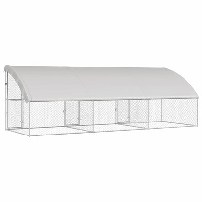 Hundekäfig mit Speicher 3 pcs Silber 6 x 2 x 2 m Stahl