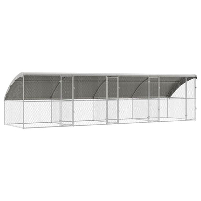 Hundekäfig mit Speicher 4 pcs Silber 8 x 2 x 2 m Stahl