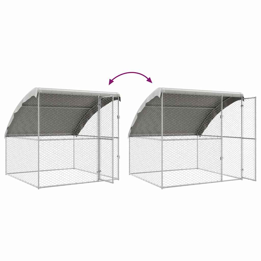 Hundekäfig mit Speicher 4 pcs Silber 8 x 2 x 2 m Stahl