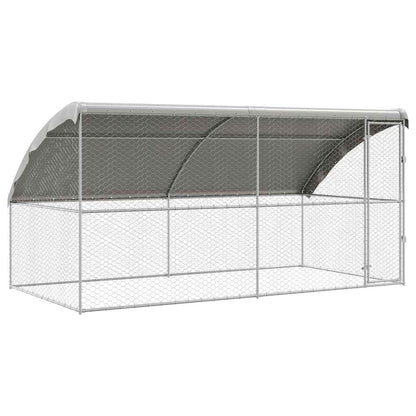 Hundekäfig mit Speicher 2 pcs Silber 4 x 2 x 2 m Stahl