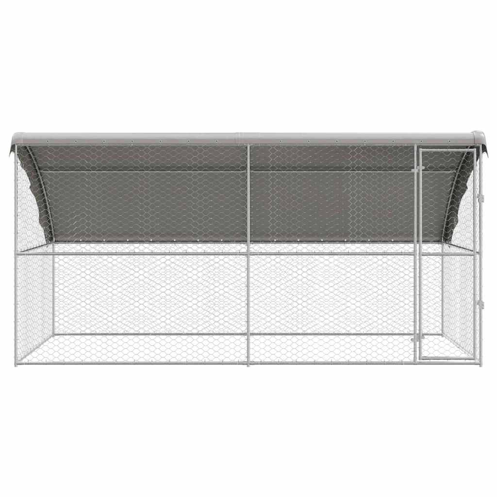 Hundekäfig mit Speicher 2 pcs Silber 4 x 2 x 2 m Stahl