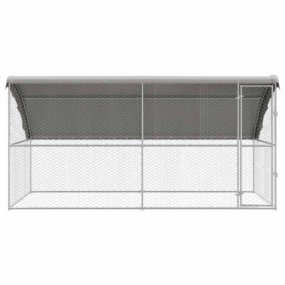 Hundekäfig mit Speicher 2 pcs Silber 4 x 2 x 2 m Stahl