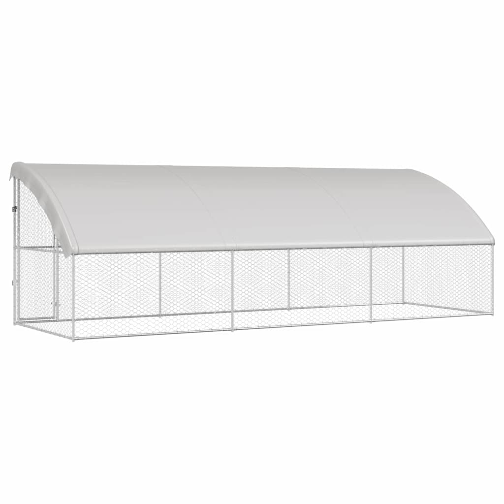 Hundekäfig mit Speicher 3 pcs Silber 6 x 2 x 2 m Stahl