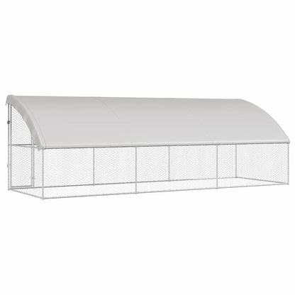 Hundekäfig mit Speicher 3 pcs Silber 6 x 2 x 2 m Stahl