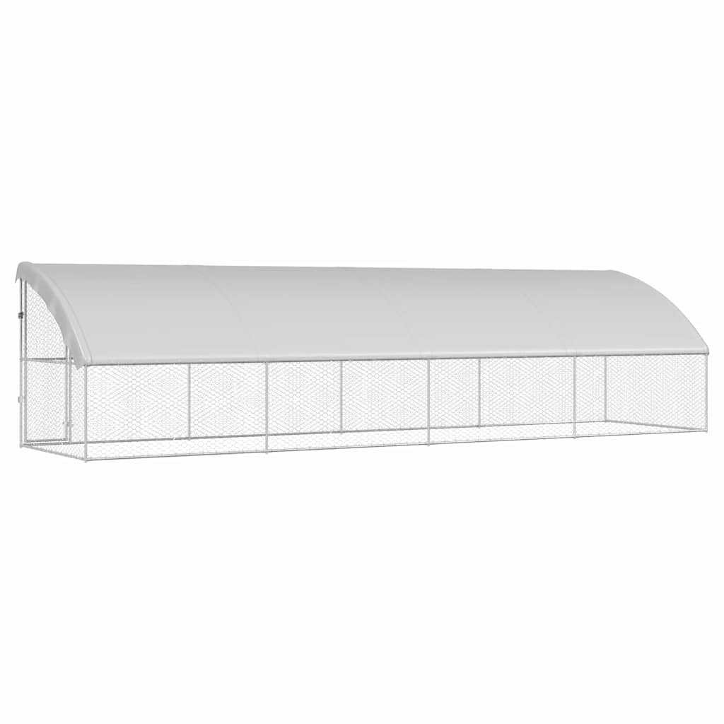 Hundekäfig mit Speicher 4 pcs Silber 8 x 2 x 2 m Stahl
