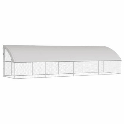 Hundekäfig mit Speicher 4 pcs Silber 8 x 2 x 2 m Stahl