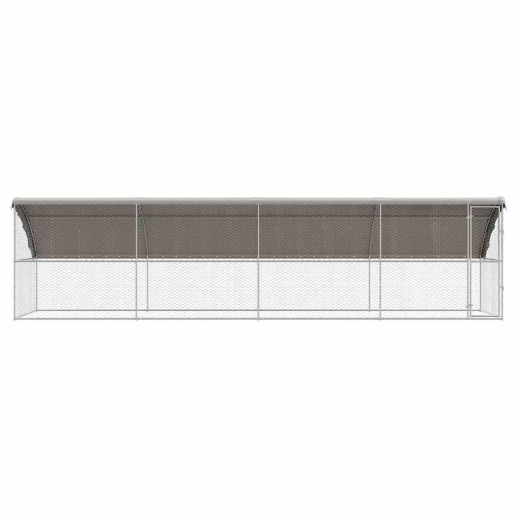 Hundekäfig mit Speicher 4 pcs Silber 8 x 2 x 2 m Stahl
