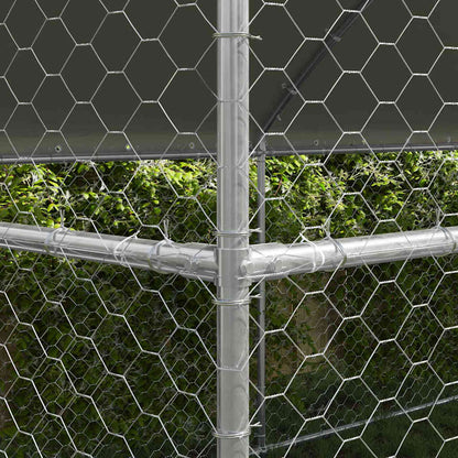 Hundekäfig mit Speicher 3 pcs Silber 6 x 2 x 2 m Stahl