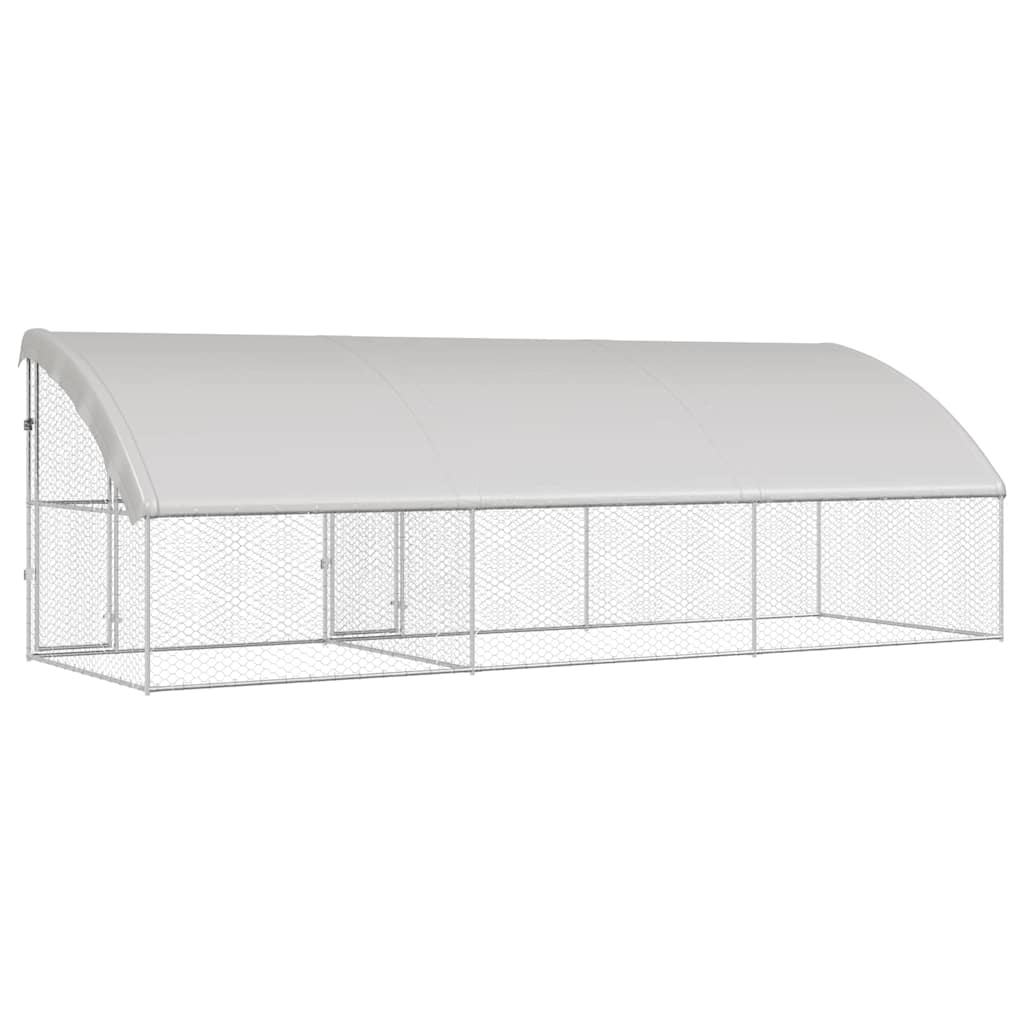 Hundekäfig mit Speicher 3 pcs Silber 6 x 2 x 2 m Stahl