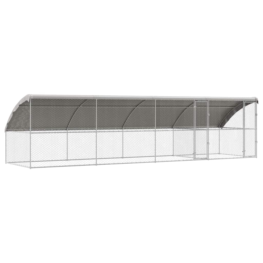 Hundekäfig mit Speicher 4 pcs Silber 8 x 2 x 2 m Stahl
