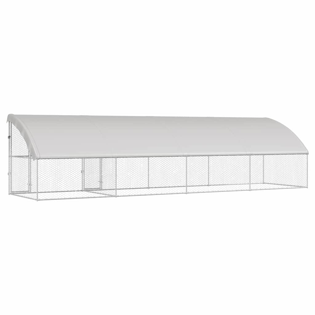 Hundekäfig mit Speicher 4 pcs Silber 8 x 2 x 2 m Stahl