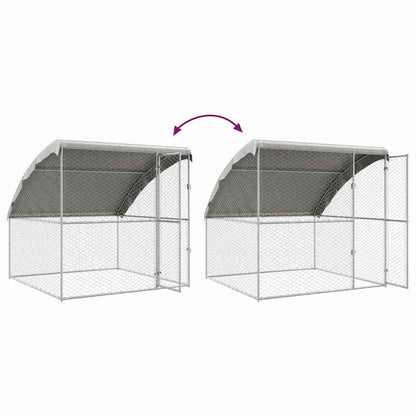 Hundekäfig mit Speicher 4 pcs Silber 8 x 2 x 2 m Stahl