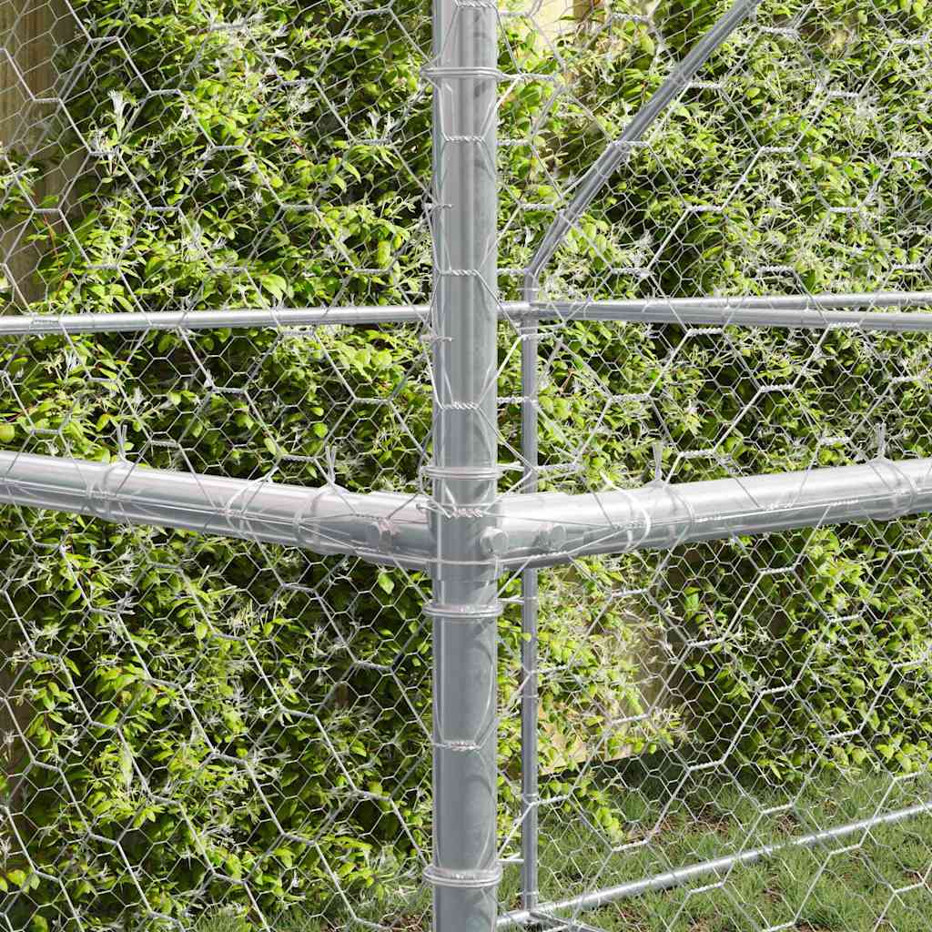 Hundekäfig mit Speicher 2 pcs Silber 4 x 2 x 2 m Stahl