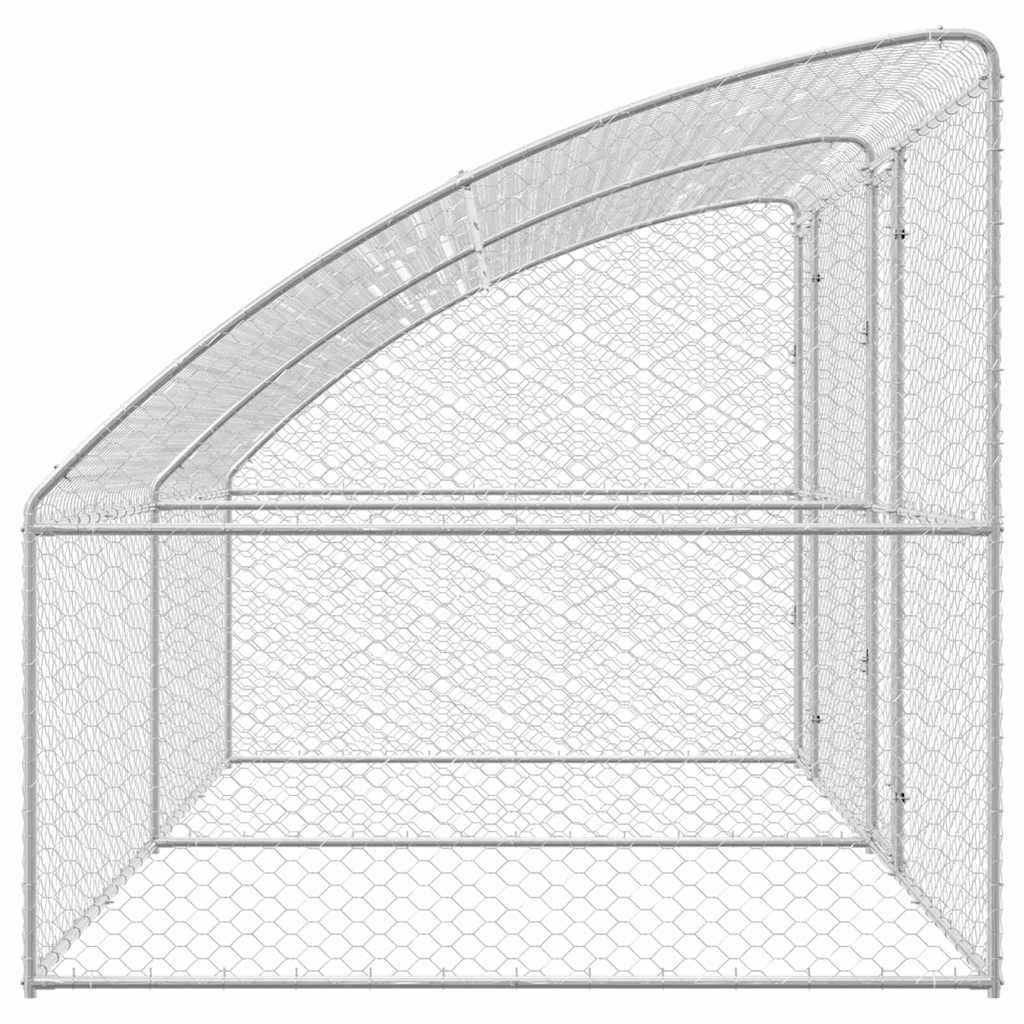 Hundekäfig mit Speicher 2 pcs Silber 4 x 2 x 2 m Stahl