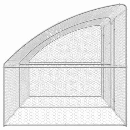 Hundekäfig mit Speicher 2 pcs Silber 4 x 2 x 2 m Stahl