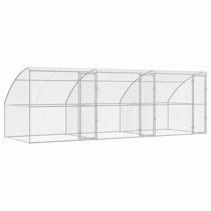 Hundekäfig mit Speicher 3 pcs Silber 6 x 2 x 2 m Stahl