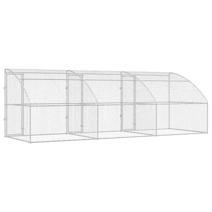 Hundekäfig mit Speicher 3 pcs Silber 6 x 2 x 2 m Stahl