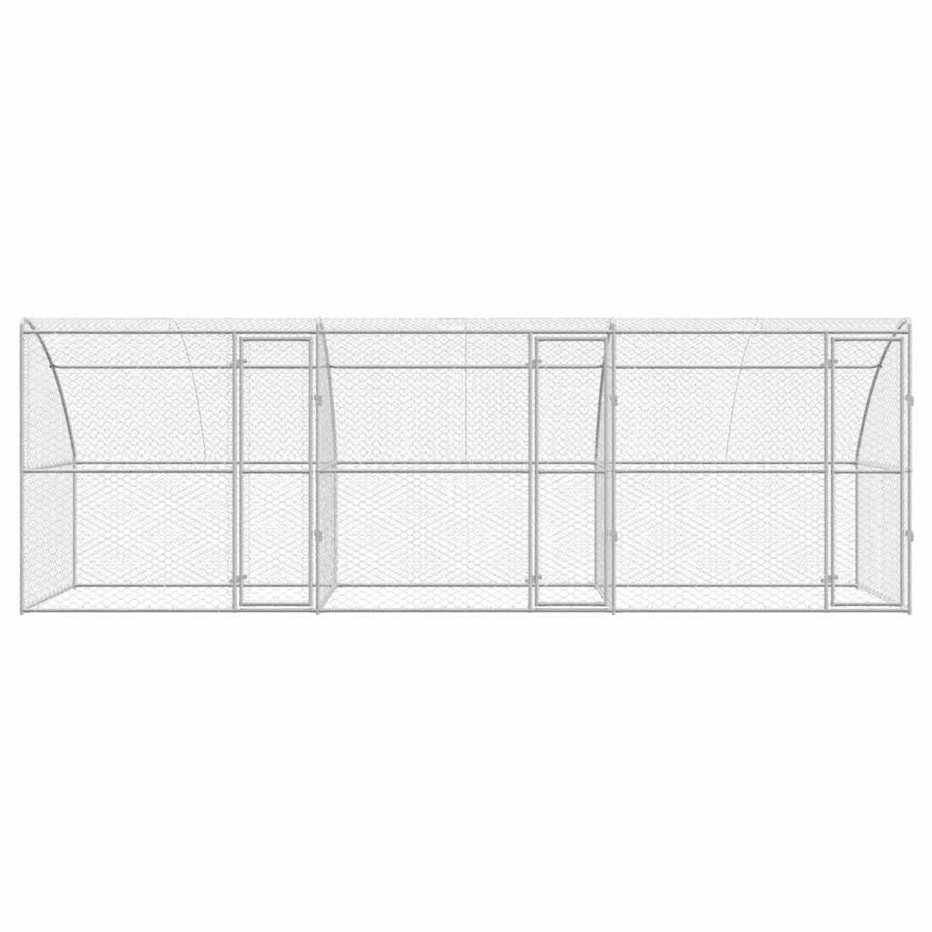 Hundekäfig mit Speicher 3 pcs Silber 6 x 2 x 2 m Stahl