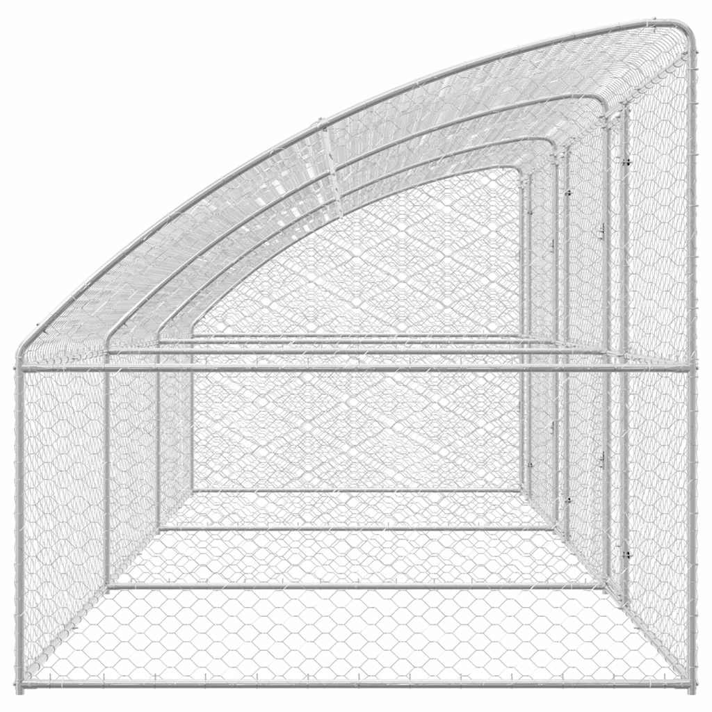 Hundekäfig mit Speicher 3 pcs Silber 6 x 2 x 2 m Stahl