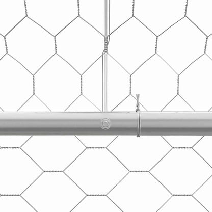 Hundekäfig mit Speicher 2 pcs Silber 4 x 2 x 2 m Stahl