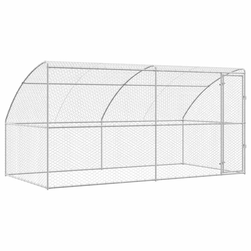 Hundekäfig mit Speicher 2 pcs Silber 4 x 2 x 2 m Stahl