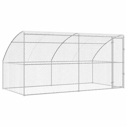 Hundekäfig mit Speicher 2 pcs Silber 4 x 2 x 2 m Stahl