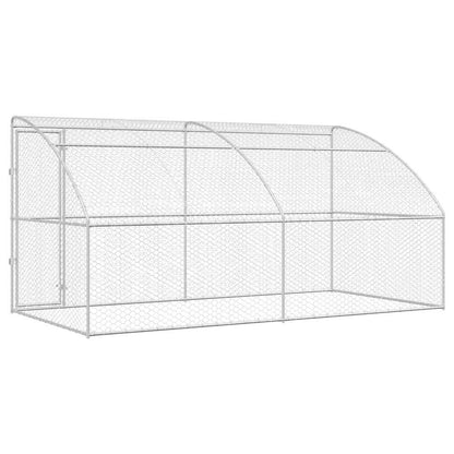 Hundekäfig mit Speicher 2 pcs Silber 4 x 2 x 2 m Stahl