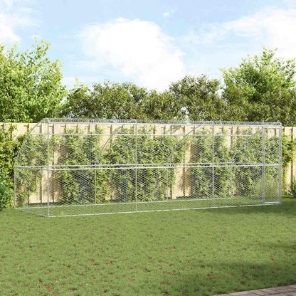 Hundekäfig mit Speicher 3 pcs Silber 6 x 2 x 2 m Stahl