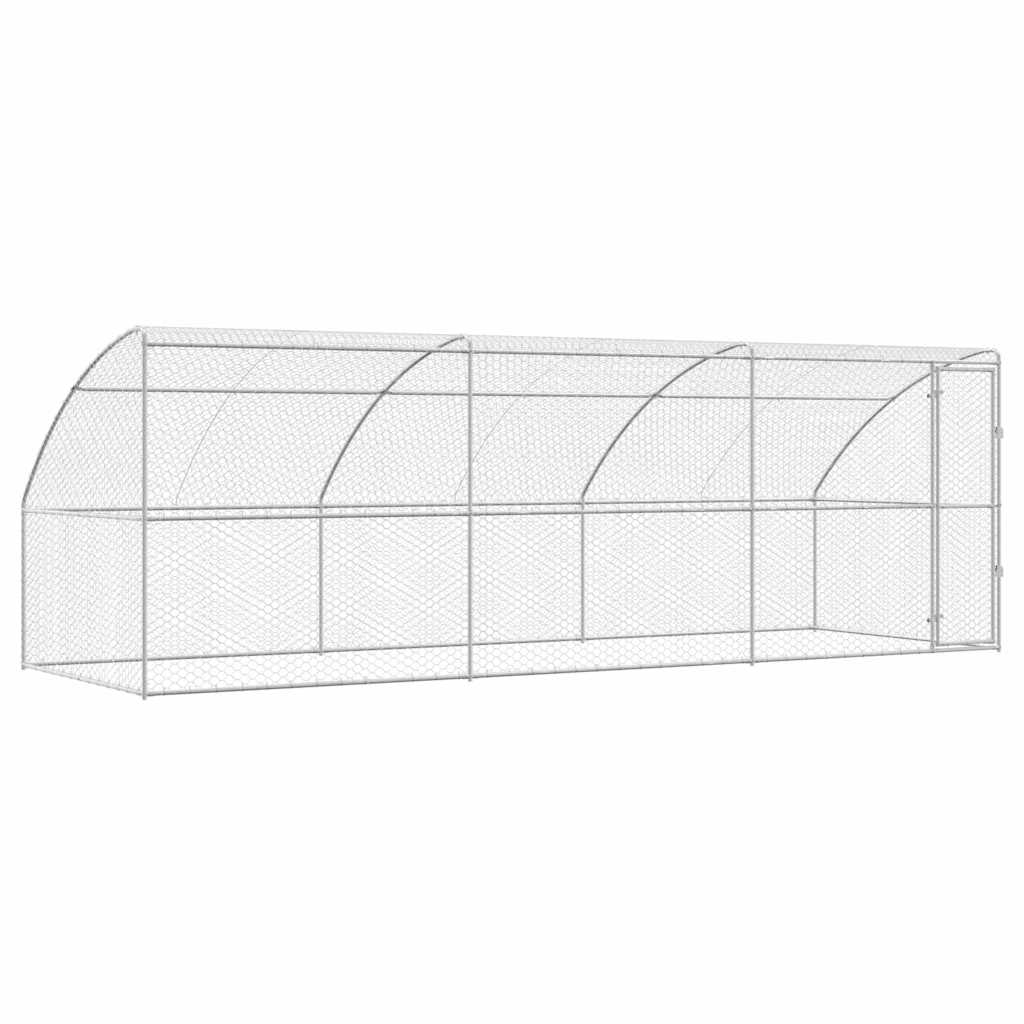 Hundekäfig mit Speicher 3 pcs Silber 6 x 2 x 2 m Stahl