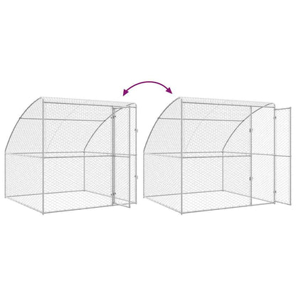 Hundekäfig mit Speicher 3 pcs Silber 6 x 2 x 2 m Stahl