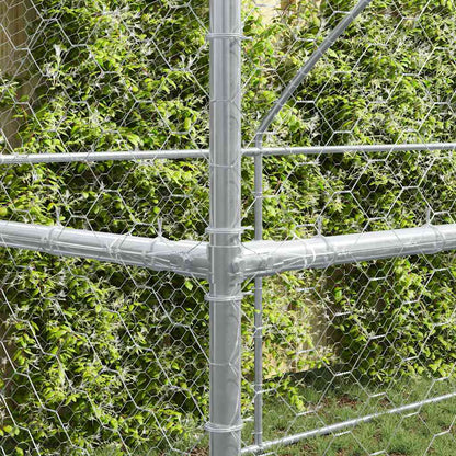 Hundekäfig mit Speicher 4 pcs Silber 8 x 2 x 2 m Stahl