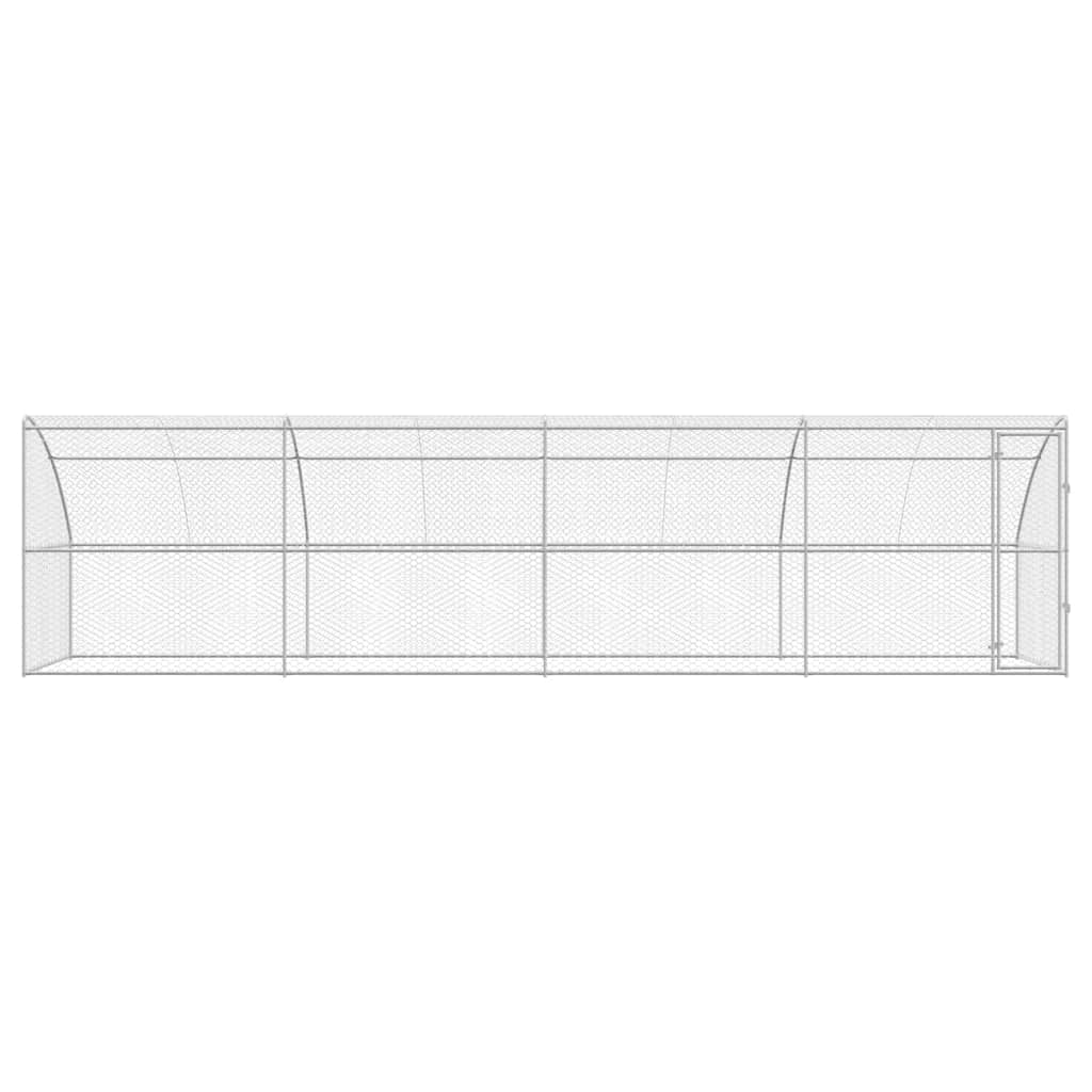 Hundekäfig mit Speicher 4 pcs Silber 8 x 2 x 2 m Stahl